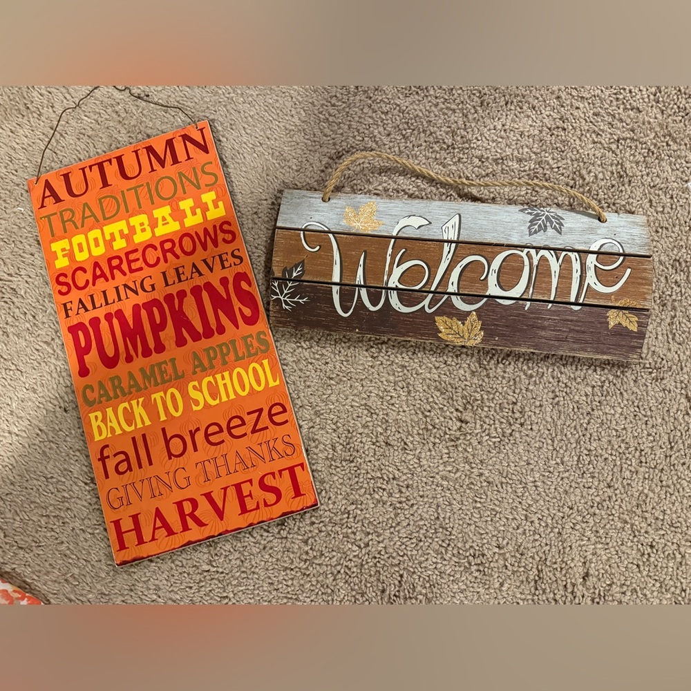 Set of 2 Fall signs